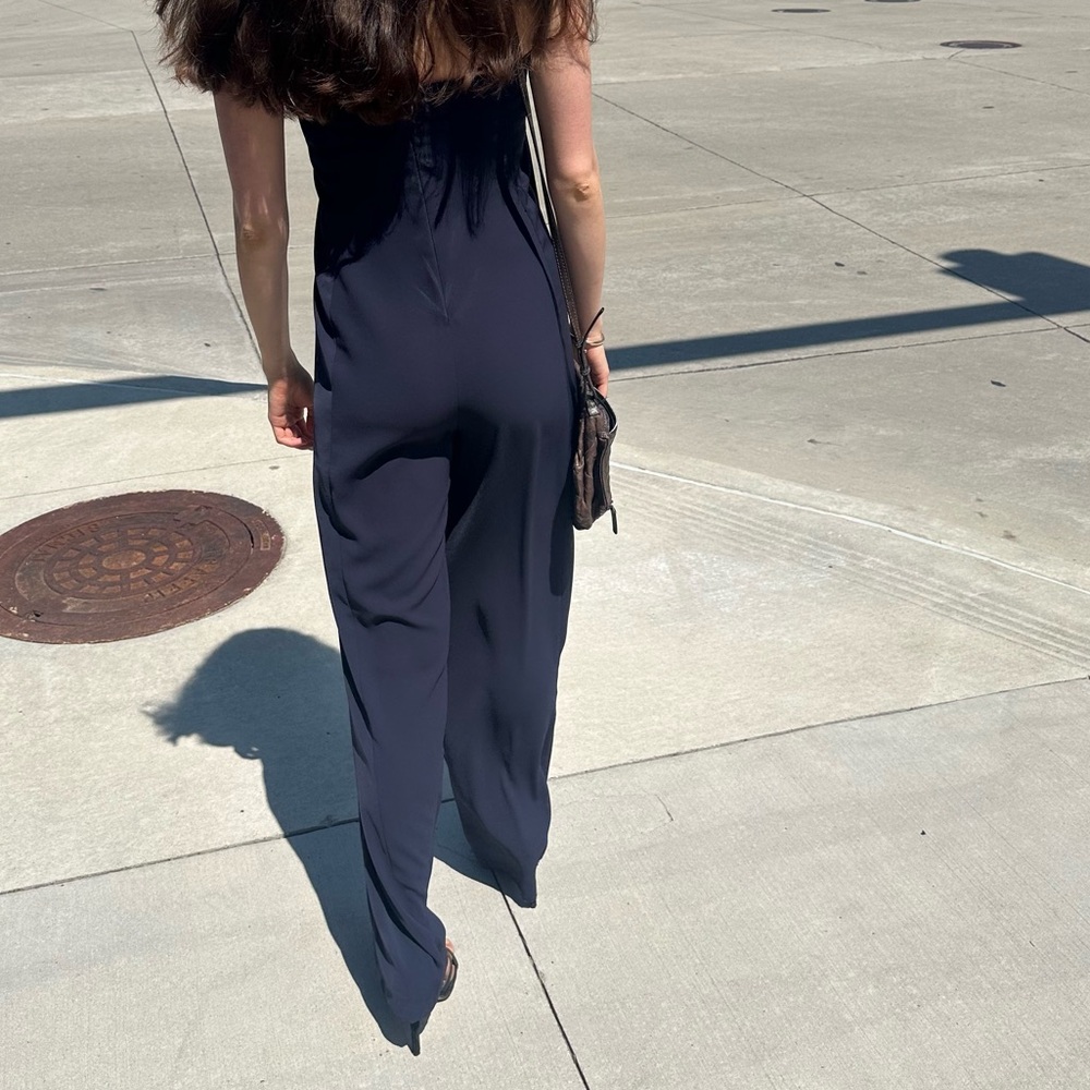 Zara Basic Collection Navy Strapless Jumpsuit - image 8